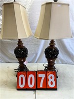 Pair of Matching Wooden lamps