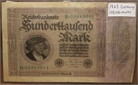 1923 Germany 100,000 Marks