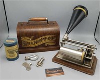 Antique "The Graphophone" Set - Nice!