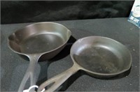 WAGNER 5" & 3 " NO NAME CAST IRON SKILLET