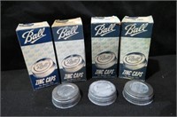 (4) BOXES  BALL ZINC CAP LIDS - ORIGINAL BOX