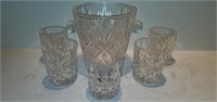Beautiful Crystal Ice Bucket 5 Glasses