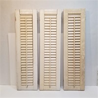 3 Shabby Chic Louvered Double Shutters 31"h