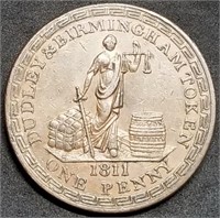 1811 English Large Penny Token Huge