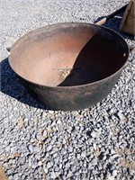 Approximately 20 inch round cast iron kettle