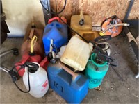 Assorted gas cans