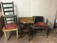 6 pcs. Chairs, School Desk & Tray