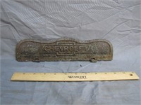 Antique Chevrolet Display Tag Topper