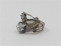 925 STAMPED STERLING SILVER LEAF RING