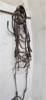 (3) Horse Leather Headstalls with Curb Bits