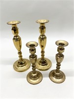 Vintage Brass Candlestick Holders - Set of 4