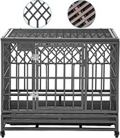 SMONTER Heavy Duty Dog Crate, Silver