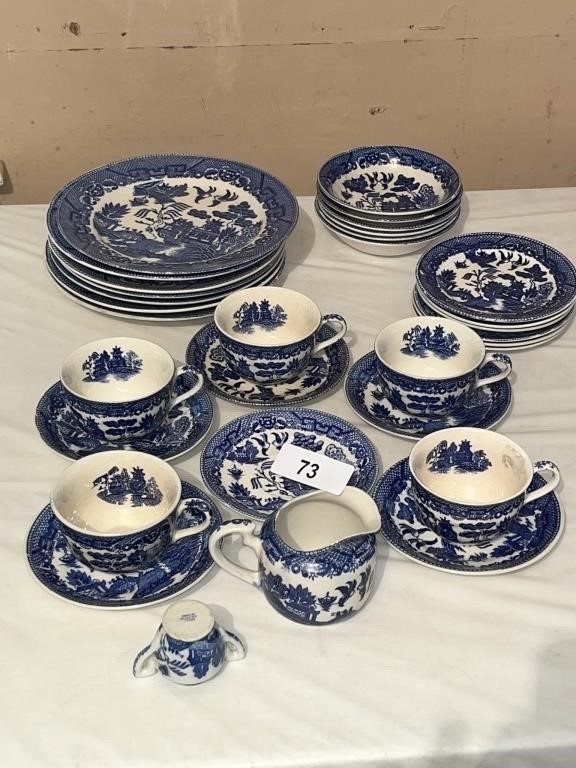 (32) Pieces of Blue Willow Dishes