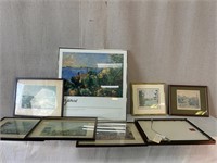 8pc Prints: Etchings, Cityscapes, Rodin Dancer etc