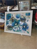 Large blue flower painting. Measure 3ft 9in x 3ft