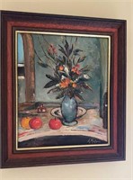 VTG THE BLUE VASE by Anne Malone Still Life