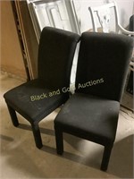 Two Black Upholstered Chairs