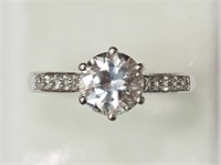 Sterling Silver Cubic Zirconia Ring Size 7