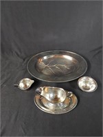 Silver Tone Serving Dishes and Misc