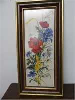 Framed Poppy Needlepoint 12" X 24"