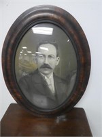 Framed Convex Glass Picture 24" Oval