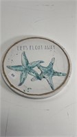 "let’s float away" starfish wall decor