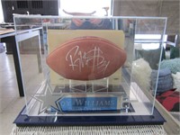 ROY WILLIAMS FOOTBALL IN DISPLAY CASE-SIGN,CERT