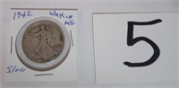 1942 Walking Liberty Silver Half Dollar