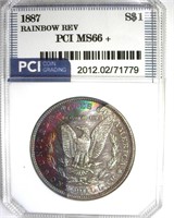 1887 Morgan MS66+ Rainbow Rev LISTS $800