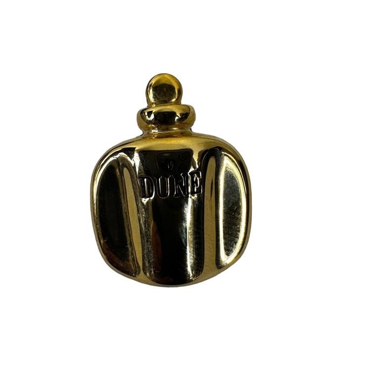 Dior vintage Perfume Bottle Gold Tone Pin brooch