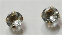 14K Yellow Gold Aquamarine Earrings, Retail $200