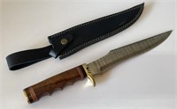 Damascus Knife w/Sheath