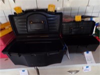 2-empty Keter plastic tool boxes