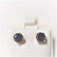 Certfied14K  Black Diamond(1.26ct) Earrings