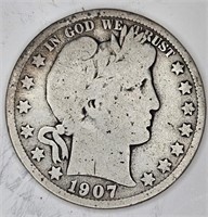 1907 d Barber Half Dollar
