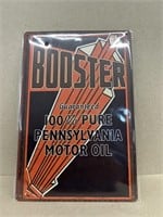 Booster Pennsylvania motor oil advertising sign