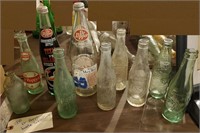 Collection 10 old Dr Pepper bottles