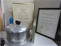 Covered Cake Plate, 2 Framed Kresege Awards