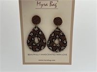 Beaded Leopard Print Teardrop Earrings