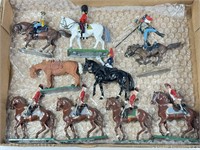 LEAD HAND PAINTED HORSE & SOLDIERS - BRITAINS
