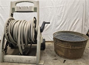 Hose with holder & metal bucket