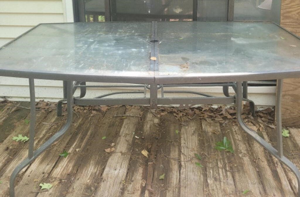 Glass Table and 6 Chair Patio Set