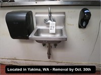 17" WALL-MOUNTED SS HAND SINK (MUST CAP WATER