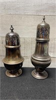 2 Vintage English Sugar Shakers 7" & 6.5"