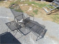 Wrought Iron Lounger with Side Table