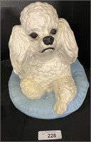 Handpainted Plaster Poodle Dog Figure.