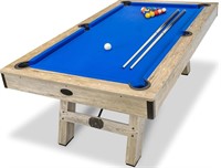GoSports 7 ft Pool Table with Wood Finish.