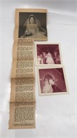 Vintage 1958 Wedding Announcement & Pictures