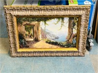 large ornate frame painting on canvas