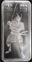 (1) 10 OZ .999 SILVER SAMURAI BAR